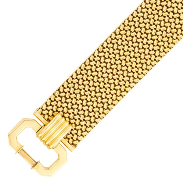 Wide Gold Buckle Bracelet - Image 2