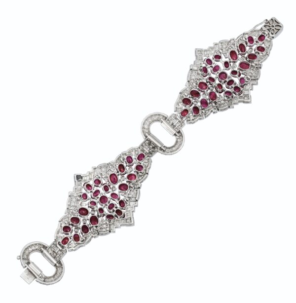 Important Burmese Ruby & Diamond Bracelet - Image 3