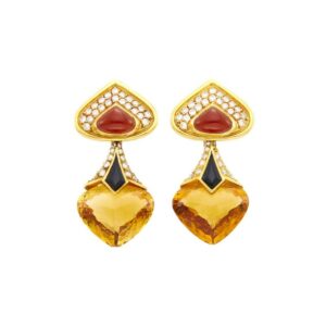 Marina B Citrine Heart Earrings
