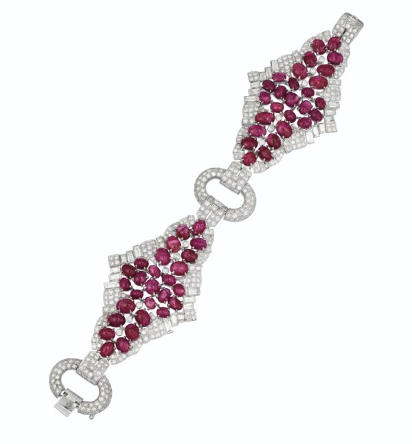 Important Burmese Ruby & Diamond Bracelet