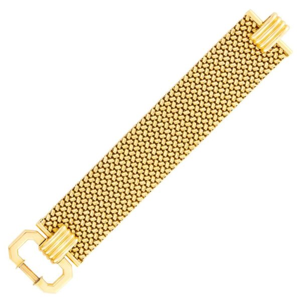 Wide Gold Buckle Bracelet