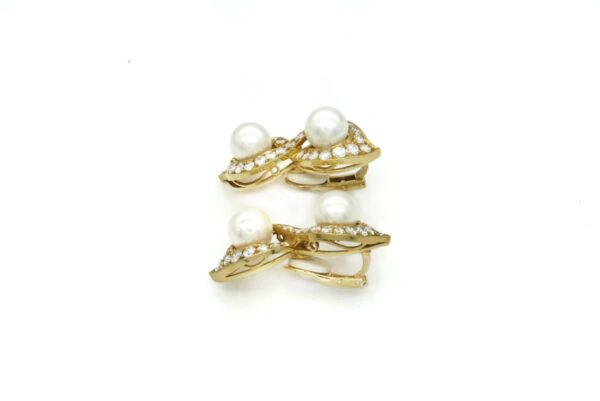 Bulgari Yellow Gold Diamonds and Pearl Earrings & Ring Set - Image 5