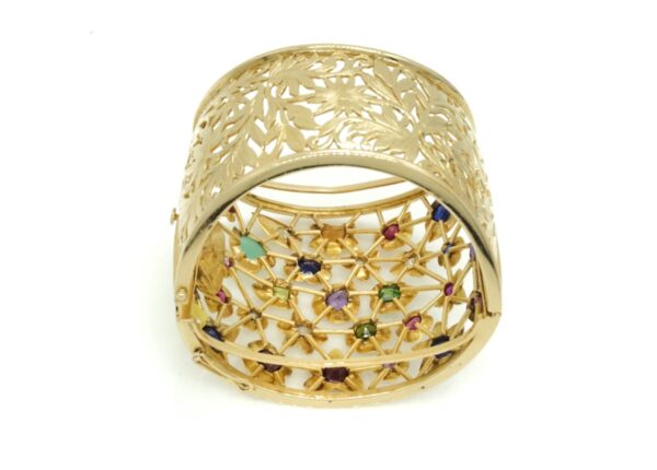 Multi-Color Gemstones and Gold Bracelet - Image 4