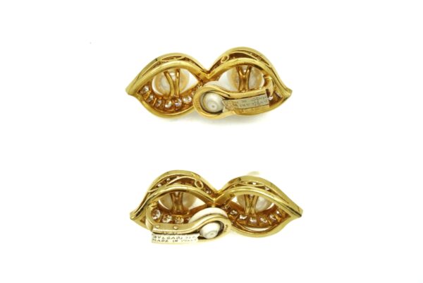 Bulgari Yellow Gold Diamonds and Pearl Earrings & Ring Set - Image 6