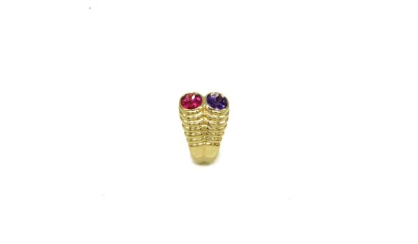 Bulgari Gold Ring with Amethyst and Tourmaline - Image 4