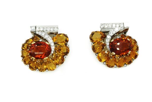 Rare Cartier Double Citrines and Diamonds Clips - Image 2