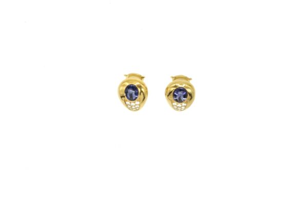Mauboussin Iolite, Yellow Gold and Diamond Earclips - Image 2