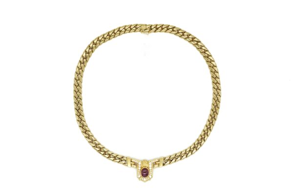 Bulgari Diamond & Cabochon Ruby Necklace - Image 2