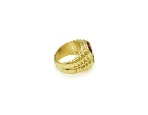 Bulgari Gold Ring with Peridot and Tourmaline - Image 4