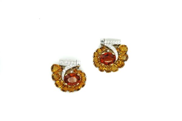 Rare Cartier Double Citrines and Diamonds Clips - Image 4