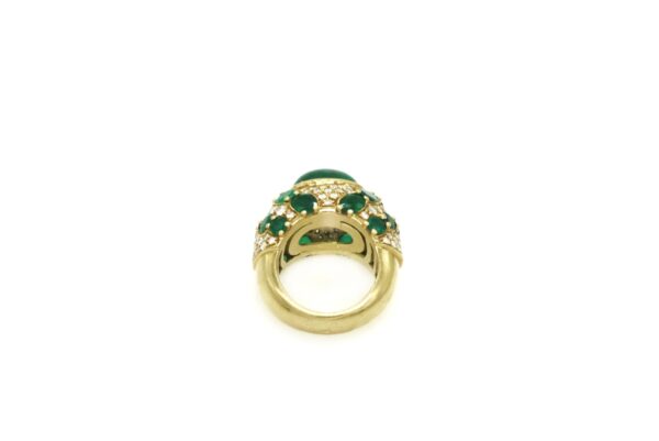 Andreoli Emerald Diamond and Gold Bombe Ring - Image 3