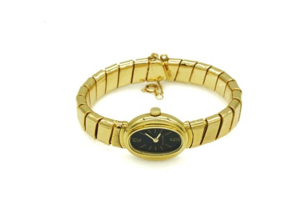 Vintage Bulgari Black Dial and Gold Watch - Image 4