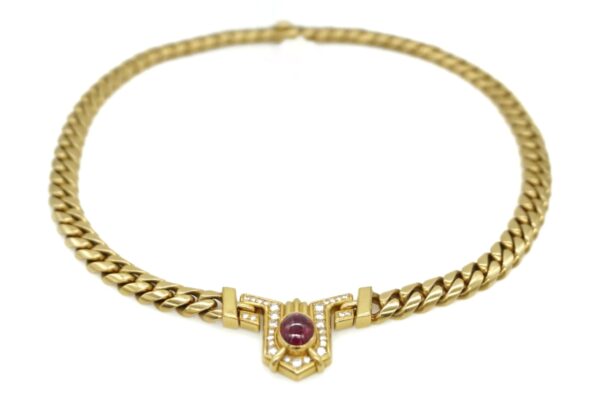Bulgari Diamond & Cabochon Ruby Necklace