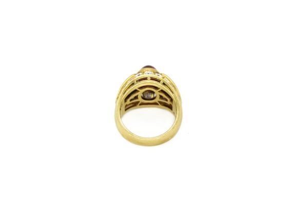 Bulgari Diamond & Cabochon Ruby 18k Gold Ring - Image 5
