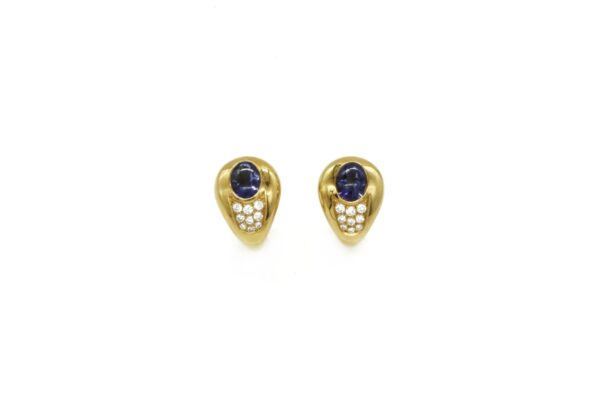 Mauboussin Iolite, Yellow Gold and Diamond Earclips