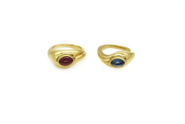 Bulgari Cabochon Sapphire & Ruby Ring Set - Image 5