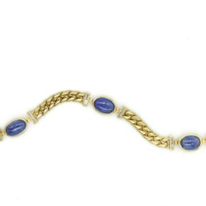 Bulgari Cabochon Blue Sapphire and Diamonds Bracelet