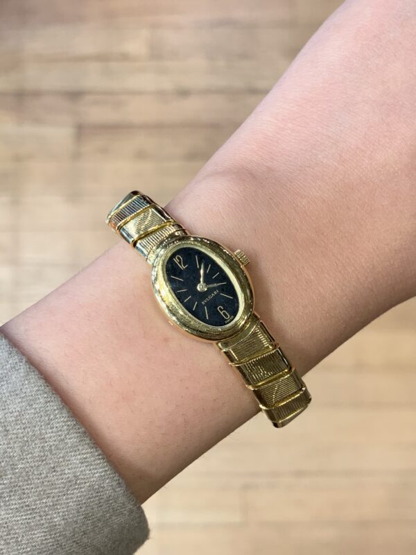 Vintage Bulgari Black Dial and Gold Watch - Image 5