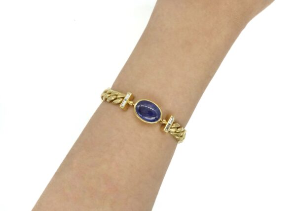 Bulgari Cabochon Blue Sapphire and Diamonds Bracelet - Image 4