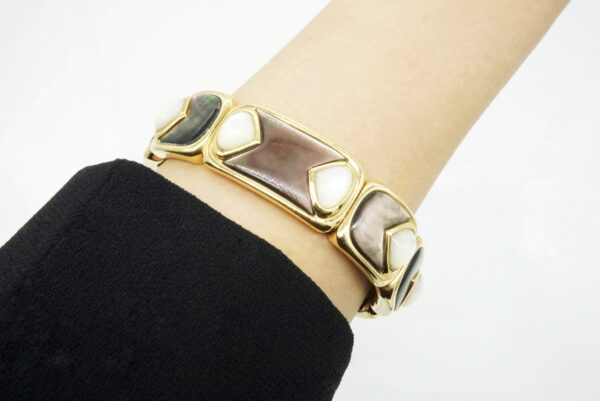 Marina B Mother of Pearl & Gold Bangle Bracelet - Image 5