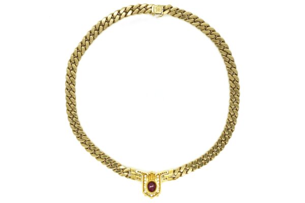 Bulgari Diamond & Cabochon Ruby Necklace - Image 4