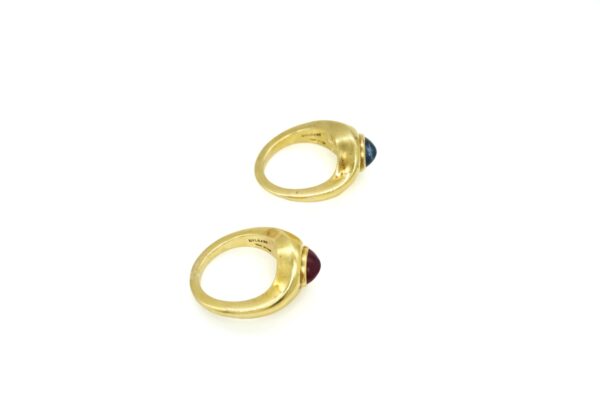 Bulgari Cabochon Sapphire & Ruby Ring Set - Image 6