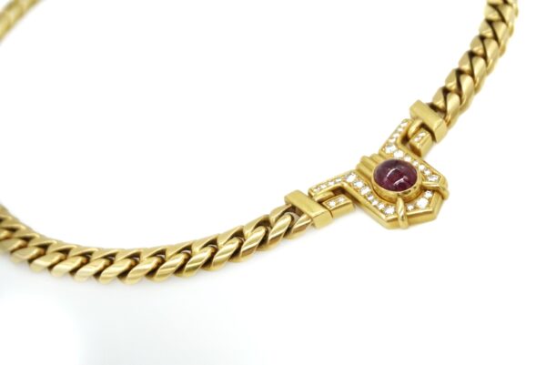 Bulgari Diamond & Cabochon Ruby Necklace - Image 3