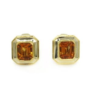 White and Yellow Gold Citrine Ear-clips