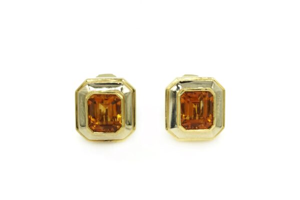 White and Yellow Gold Citrine Ear-clips