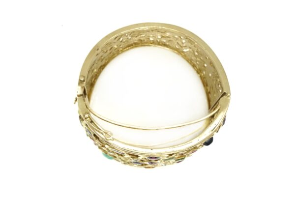 Multi-Color Gemstones and Gold Bracelet - Image 3