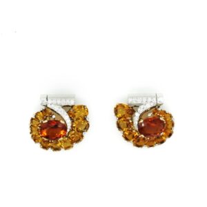 Rare Cartier Double Citrines and Diamonds Clips