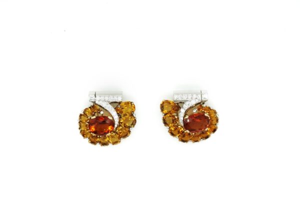 Rare Cartier Double Citrines and Diamonds Clips