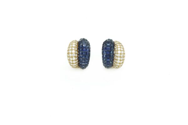 Invisible Set Sapphire & Diamond Earrings