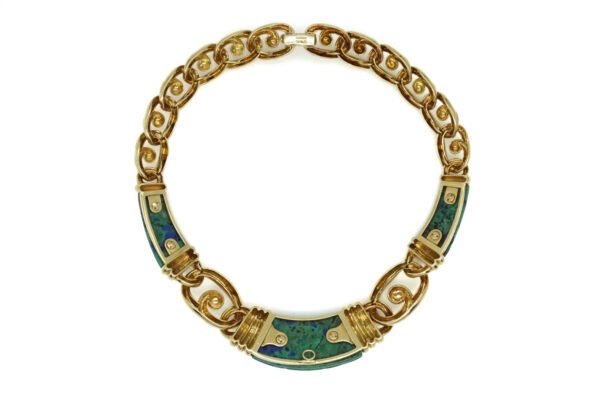 David Webb Azurmalachite and Diamond Necklace - Image 3