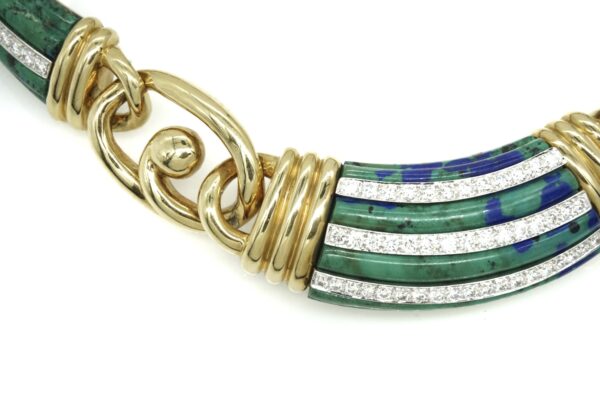 David Webb Azurmalachite and Diamond Necklace - Image 2