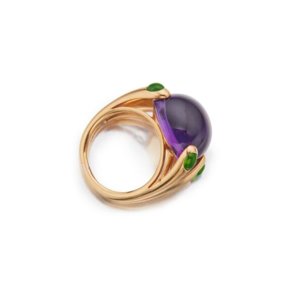Verdura Amethyst Peridot and Gold Ring - Image 4