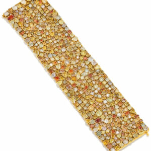 A Fancy Colored Diamond and Diamond Bracelet