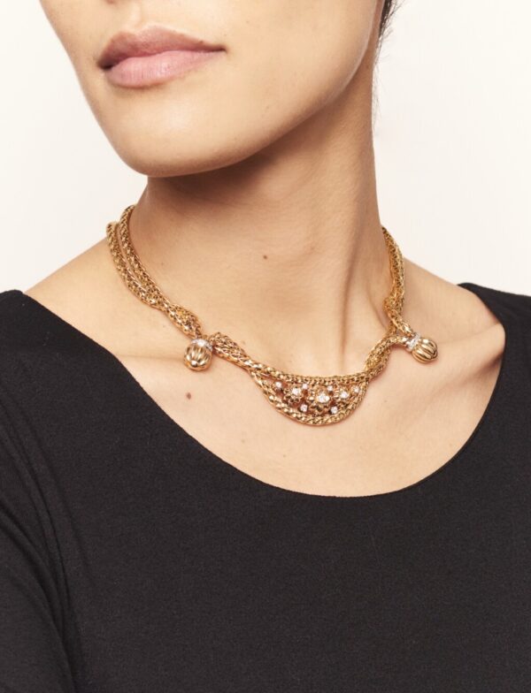 Mauboussin Gold Rope-twist Necklace with single-cut Diamonds - Image 2