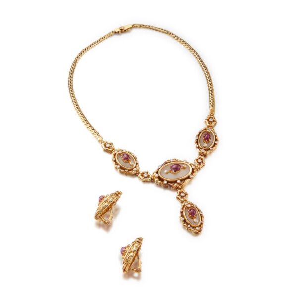 Lalaounis Ruby and Rock Crystal Gold Set - Image 2