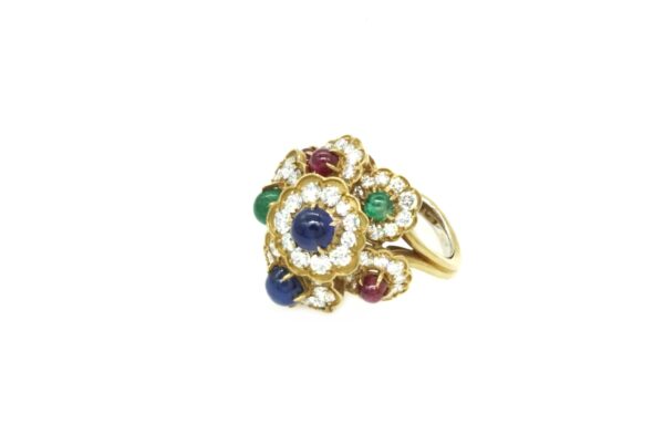 Gérard Gold, Cabochon Colored Stone and Diamond Ring - Image 5