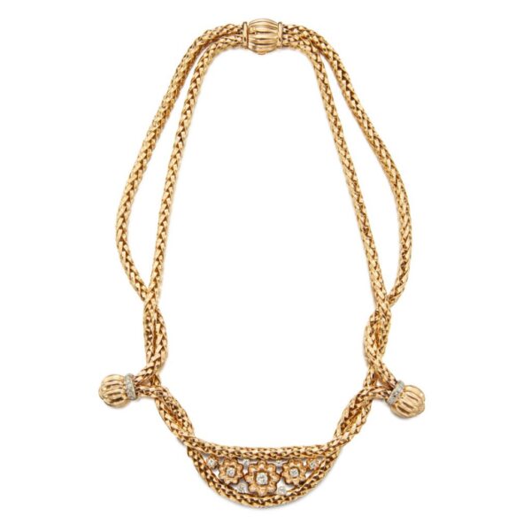 Mauboussin Gold Rope-twist Necklace with single-cut Diamonds - Image 3
