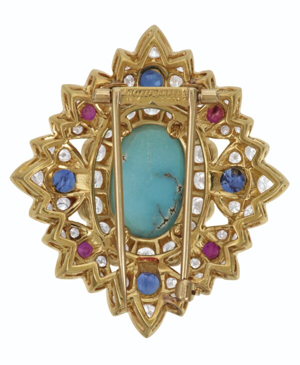 Van Cleef Multi-Gem and Diamond Clip-Brooch - Image 3