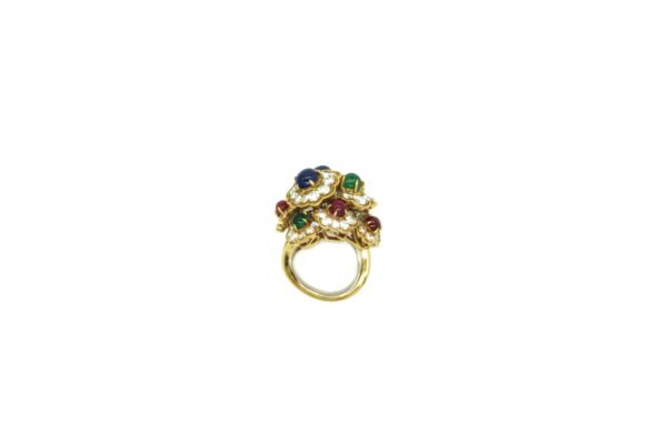 Gérard Gold, Cabochon Colored Stone and Diamond Ring - Image 2