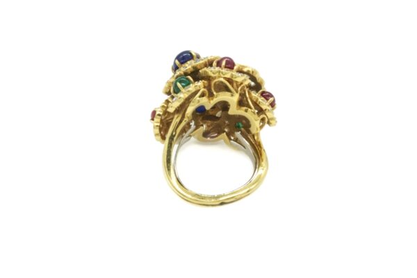Gérard Gold, Cabochon Colored Stone and Diamond Ring - Image 3