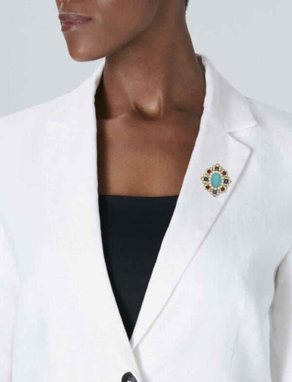 Van Cleef Multi-Gem and Diamond Clip-Brooch - Image 4