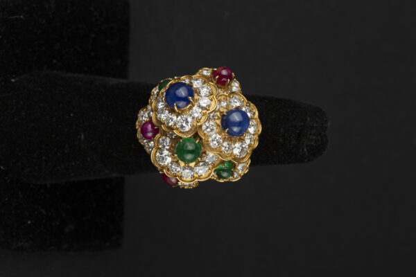 Gérard Gold, Cabochon Colored Stone and Diamond Ring - Image 6