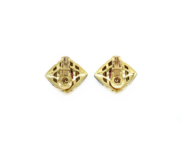 Bulgari 18k Yellow Gold, Hematite & Pink Tourmaline Earrings - Image 5