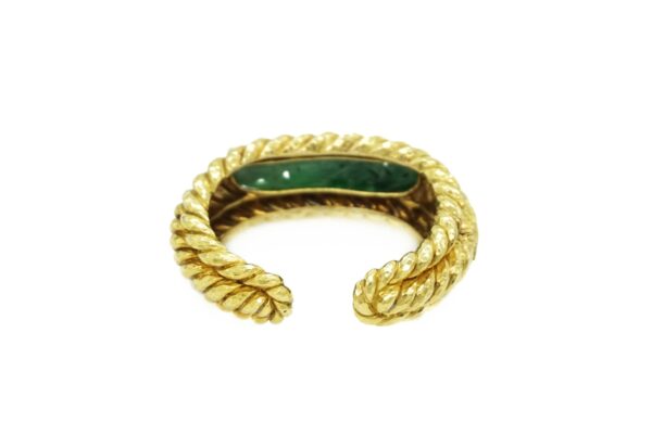 David Webb Green Jade and 18k Yellow Gold Bracelet - Image 4