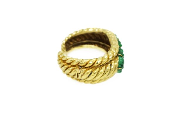 David Webb Green Jade and 18k Yellow Gold Bracelet - Image 3