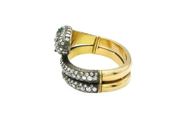 Antique Diamond and Gold Serpent Bracelet - Image 2